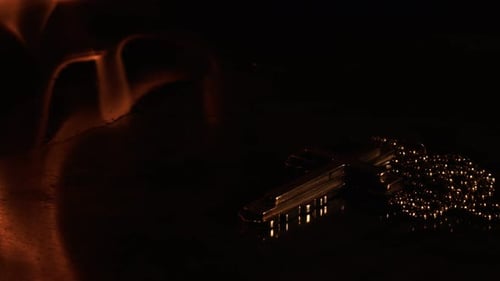 Christian Religion Symbol Cross And Fire Flames 5