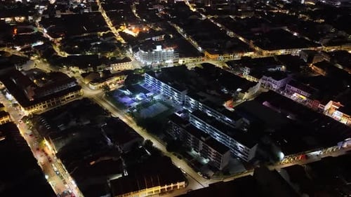 George Town at night with many buildings