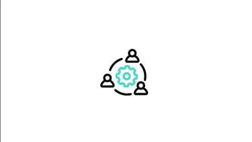 Animated Corporate Teamwork and Process Icon