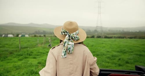 Woman Enjoying Nature During Road Trip