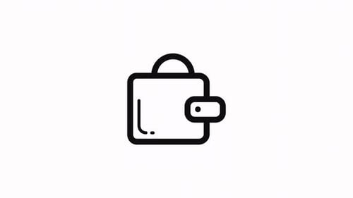 Animated Wallet, Money, Bag icon Alpha Channel