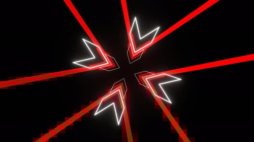 Red And White Neon Arrows Rotated Background Vj Loop In 4K