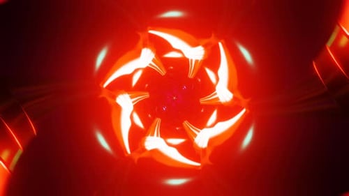 Las luces de neón brillan rítmicamente en un vibrante y continuo bucle disco VJ