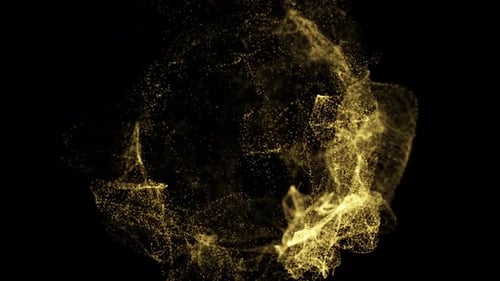 Fluid Golden Particles Abstract Flow Background