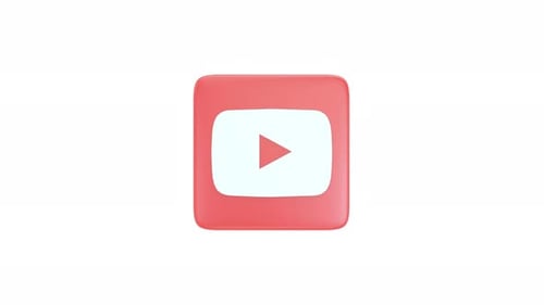 3D Animated YouTube Logo Icon Reveal