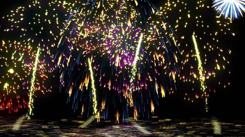 Fireworks Over the Water. Loop Beautiful