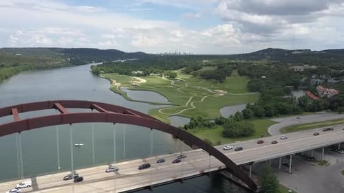 Aerial View of Bridge Over River During Daytime