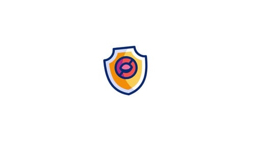 Animated Privacy Shield Icon with Forbidden Eye Symbol