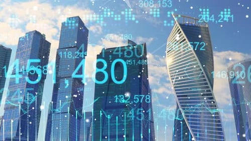 Geschäftsanalysen und globale Geschäftskonzeptdiagramme von Wirtschaftswachstum, Gewinnen und Big Data auf der