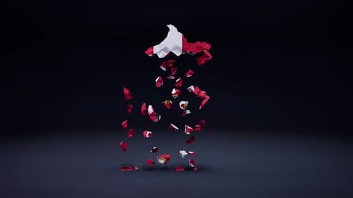 Peruvian Map with Flag Formation Logo Reveal