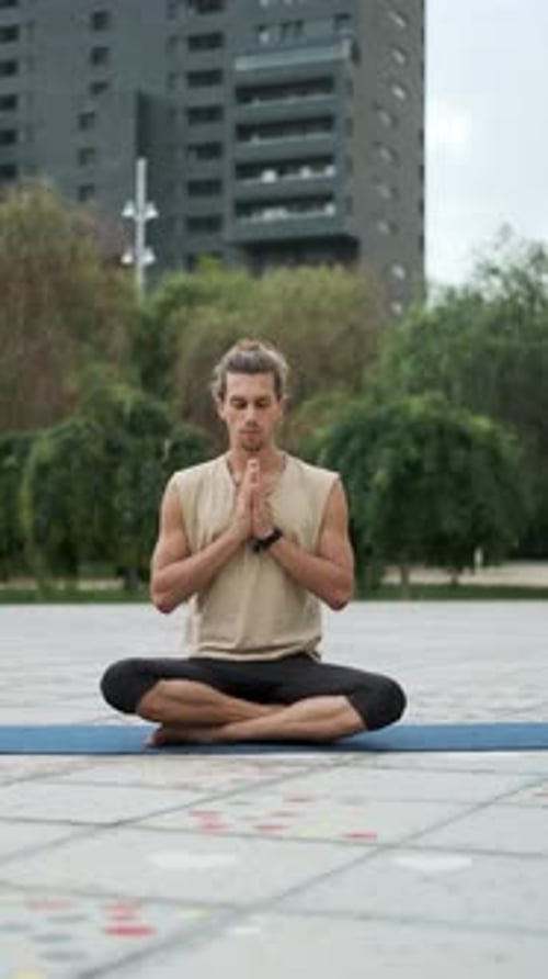 Yoga Meditation Practice in City Park