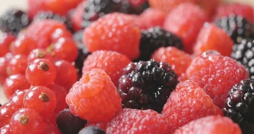 Vibrant Berries Pile Close Up Shot