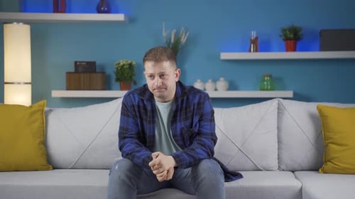 The emotional man gets sad.