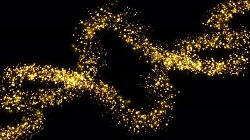 Golden Particles and Sparkles Sparkling Trail Hot Golden Stars Glittering Particle Effect