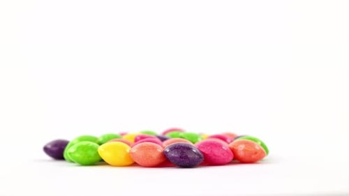 Pile of Colorful Candy Eggs Rotating