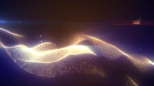 Yellw energy futuristic waves particles. Abstract background