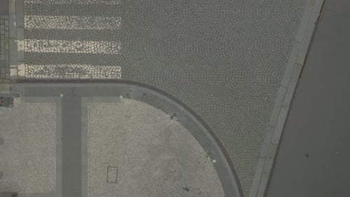 City Buildings With Cars Parked Along the Streets in Prague, Czech Republic - Drone Flyaway Shot