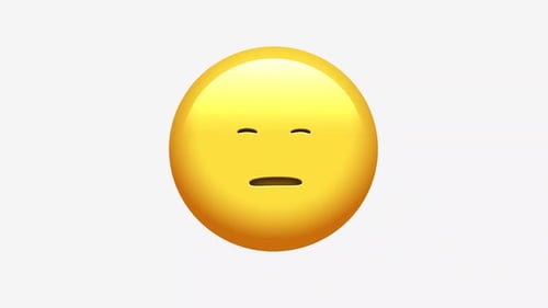 Animated 3D Emoji Face Expressing Sadness