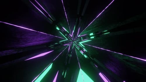 Purple And Turquoise Neon Glow Hex Star Backgriund Vj Loop In 4K