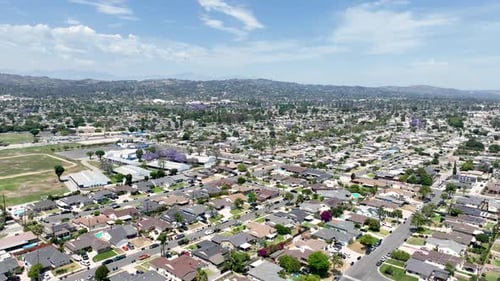 Day Time Aerial View of the Uptown Area of Whittier California