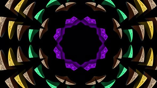 star shape mandala animation. 3d Mandala Pattern Vj Loop Disco Party Animation Bg. Color Changing Ma