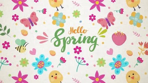 Hello Spring: Nahtlose Loop-Hintergrundanimation