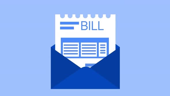 Flat Style Animated Bill with Financial and Education Icons ...