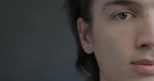 Close-up Portrait of a Young Adult Face