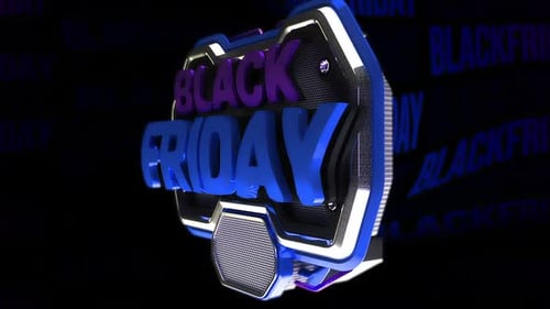 Futuristic Black Friday 3D Logo Reveal