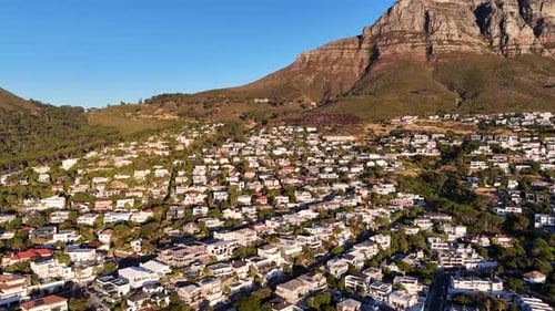 Aerial view of Camps Bay, suburb of Cape Town, South Africa
