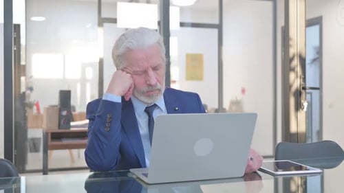 Tired Senior Businessman Sleeping