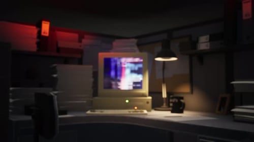 Hacking A Computer System In A Dark Office