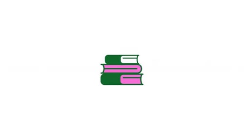 Animated Flat Design Expanding Book Stack Icon