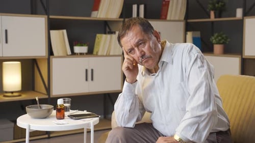 Thoughtful old man stressed.
