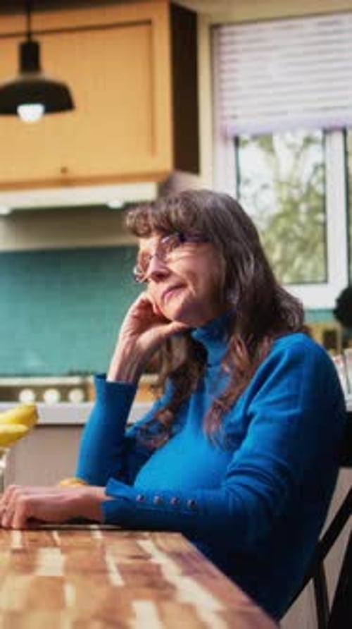 Vertical Video Fed Up Detached Wife Showing Discomfort and Boredom