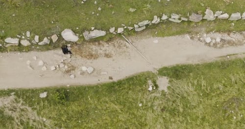 Aerial view of Dolomites mountain landscape, South Tyrol in Northern Italy.