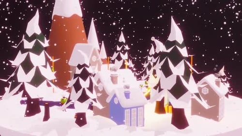 Christmas Background : Village Scene