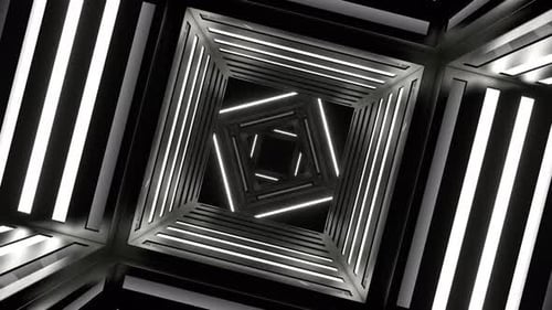 White Neon Motion Effect Tunnel Background Vj Loop In 4K