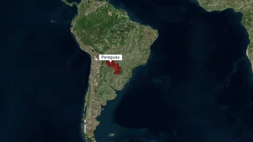 Animated Map Zoom and Country Highlight for Paraguay