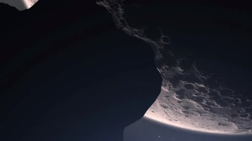 Moon surface in space