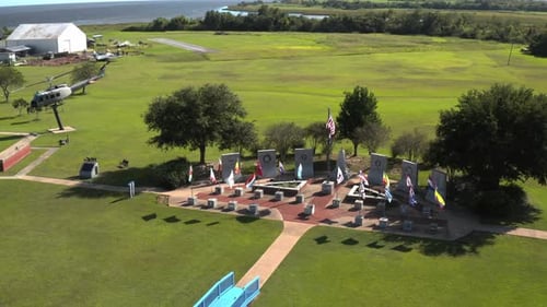 Uss Alabama battleship memorial park graveyard aerial view in mobile Alabama