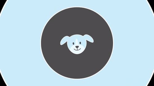 Cartoon dog Animal Transition with alpha channel. 4K