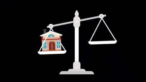 House And Money On The Scale Alpha Channel