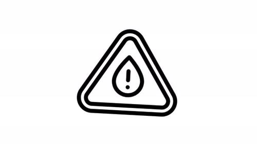 Hand-Drawn and Modern Animated Fluid Hazard Warning Icon