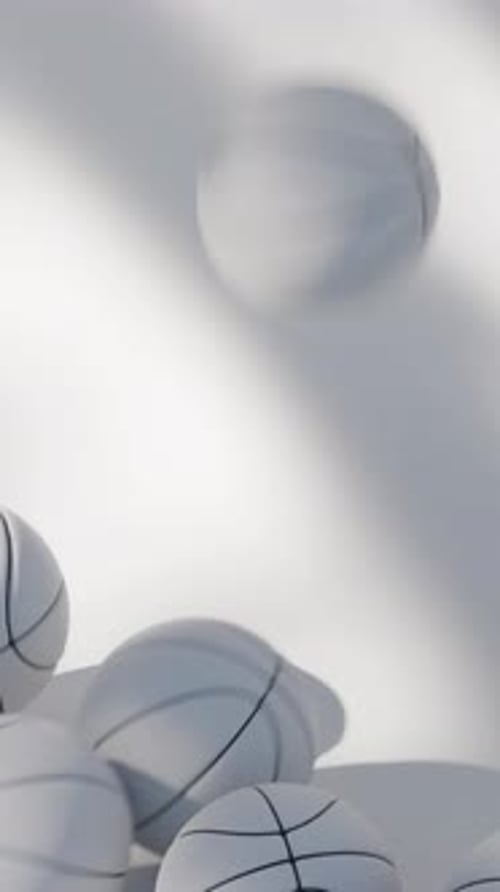 Basket Balls Filing the Screen 3D Animation