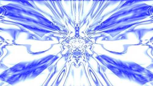 abstrakte Flussbewegung, blaue und weiße Farbe, glänzende flüssige Textur, gewellter Hintergrund