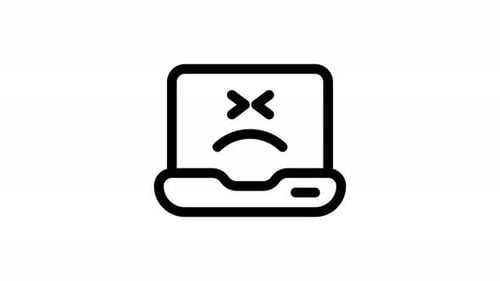 Minimalist Animated Laptop Error Message Icon