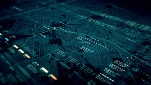 Carte de ville numérique holographique HUD futuriste 02