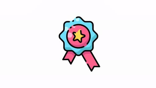 Animated Cartoon Star Badge Icon