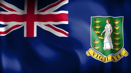 British Virgin Islands Flag Waving Realistic Animation